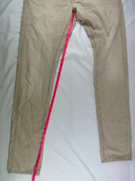 TOM FORD Cotton Blend Twill Slim Straight Jeans in Neutrals Size 32 - Picture 12 of 13